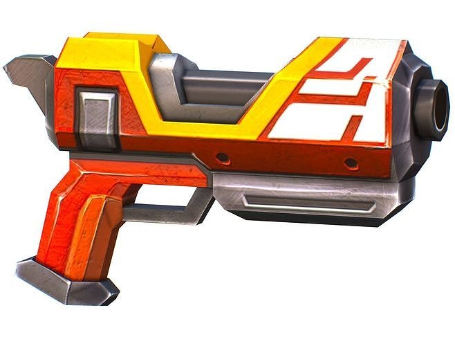 3D model LowPoly Sci-Fi Cartoon Pistol Gun VR / AR / low-poly | CGTrader