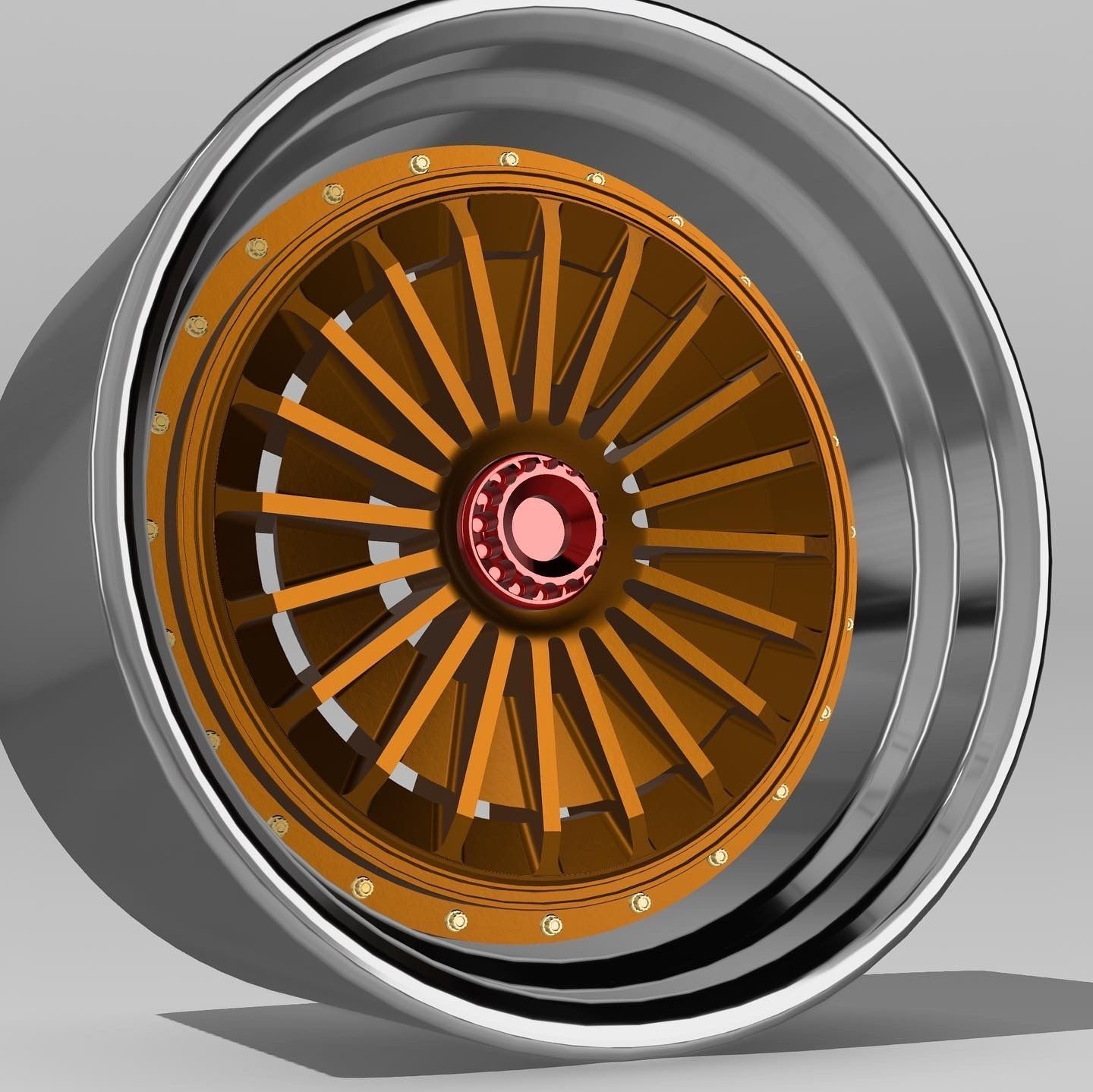 20INCH CONCAVE BILLET WHEELS 3 PIECE 2 OFFSETS 3D model 3D printable CGTrader