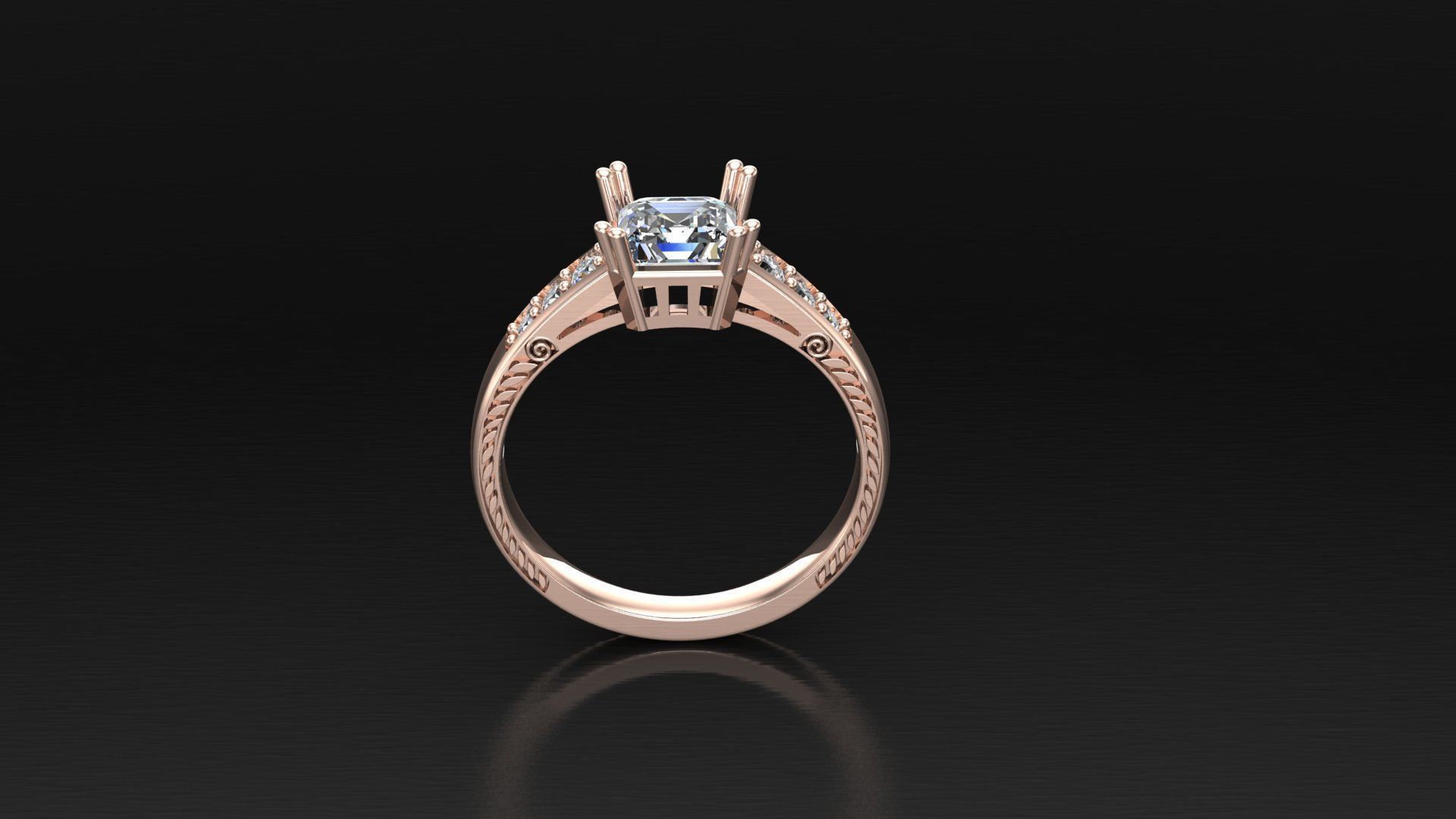 Solitair ring women ring cad file 3d 3D model CGTrader