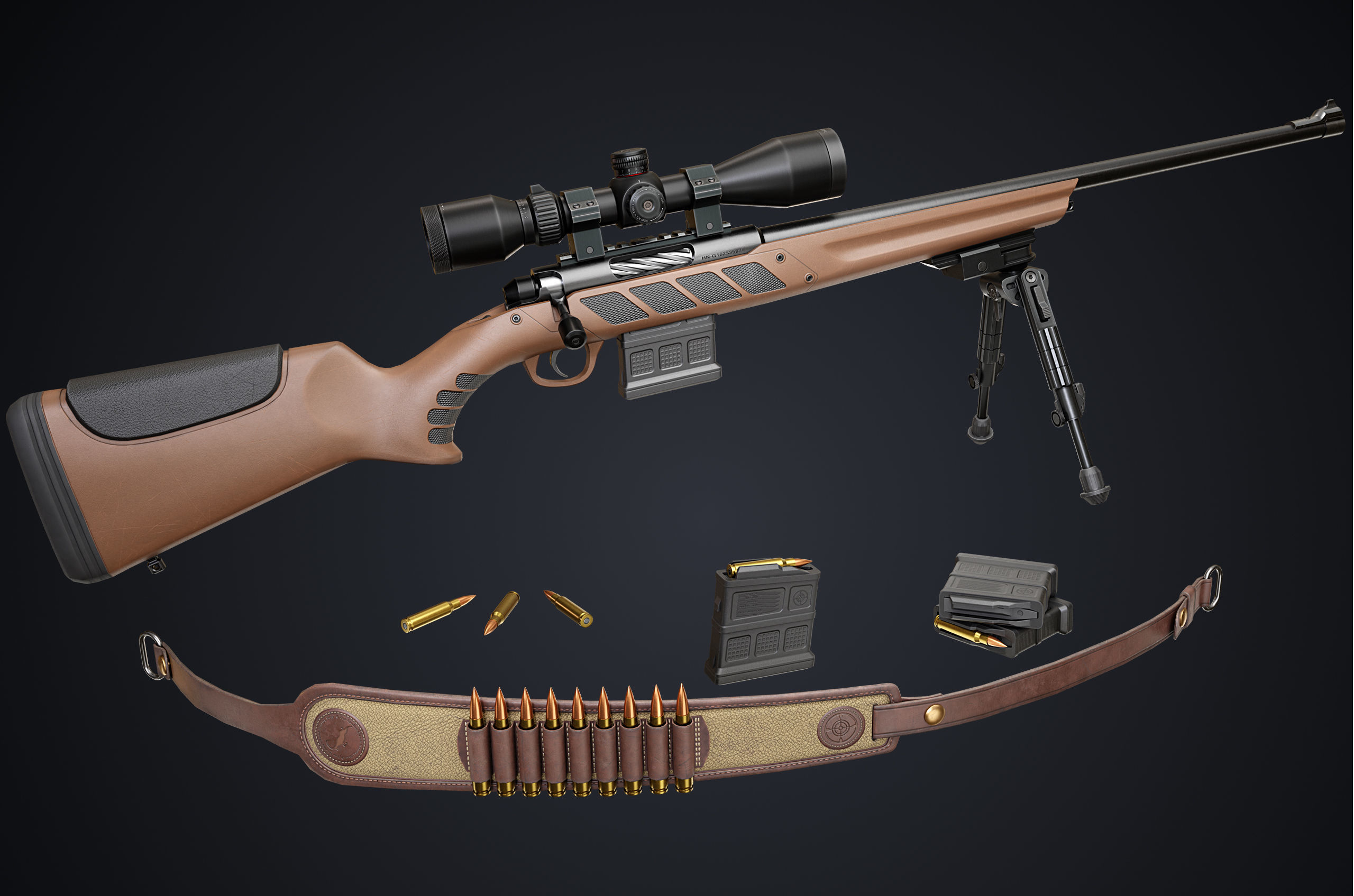 3D model Hunting Rifle GameReady VR / AR / low-poly | CGTrader