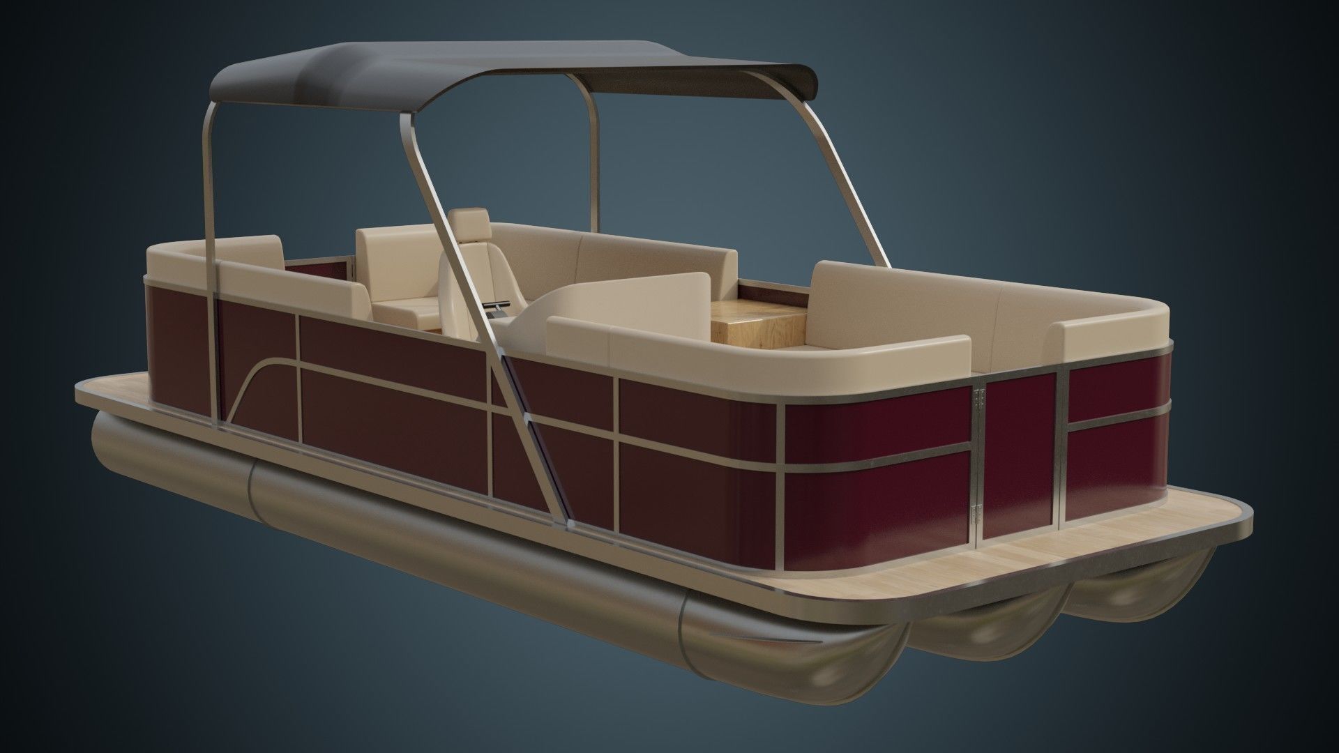 Pontoon Rvt File 3D model Pontoon Boat 1A VR / AR / low-poly | CGTrader
