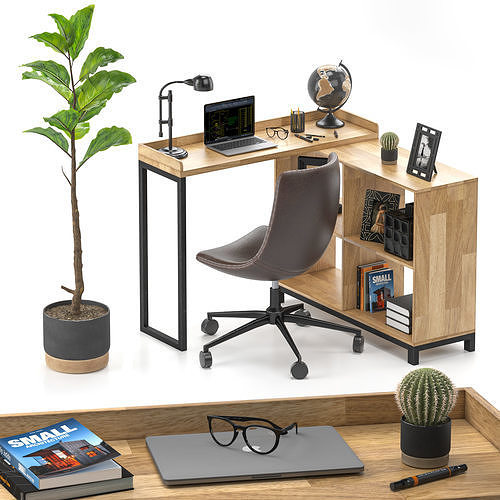 Apple Home Office Workspace Set 3D model CGTrader
