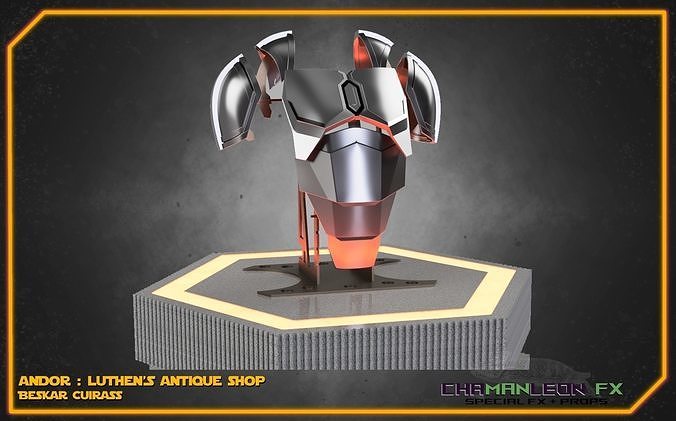 Beskar Cuirass Display Andor Star Wars Cosplay Armor 3D model 3D ...