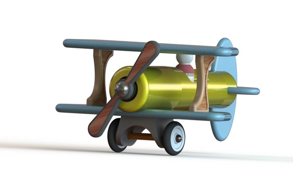 Biplane Toy Aircraft 3D model 3D printable | CGTrader