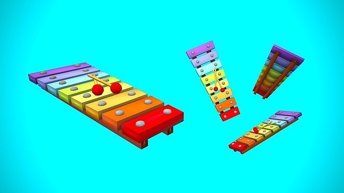 3D model XYLOPHONE CARTOON STYLIZED VR / AR / low-poly | CGTrader