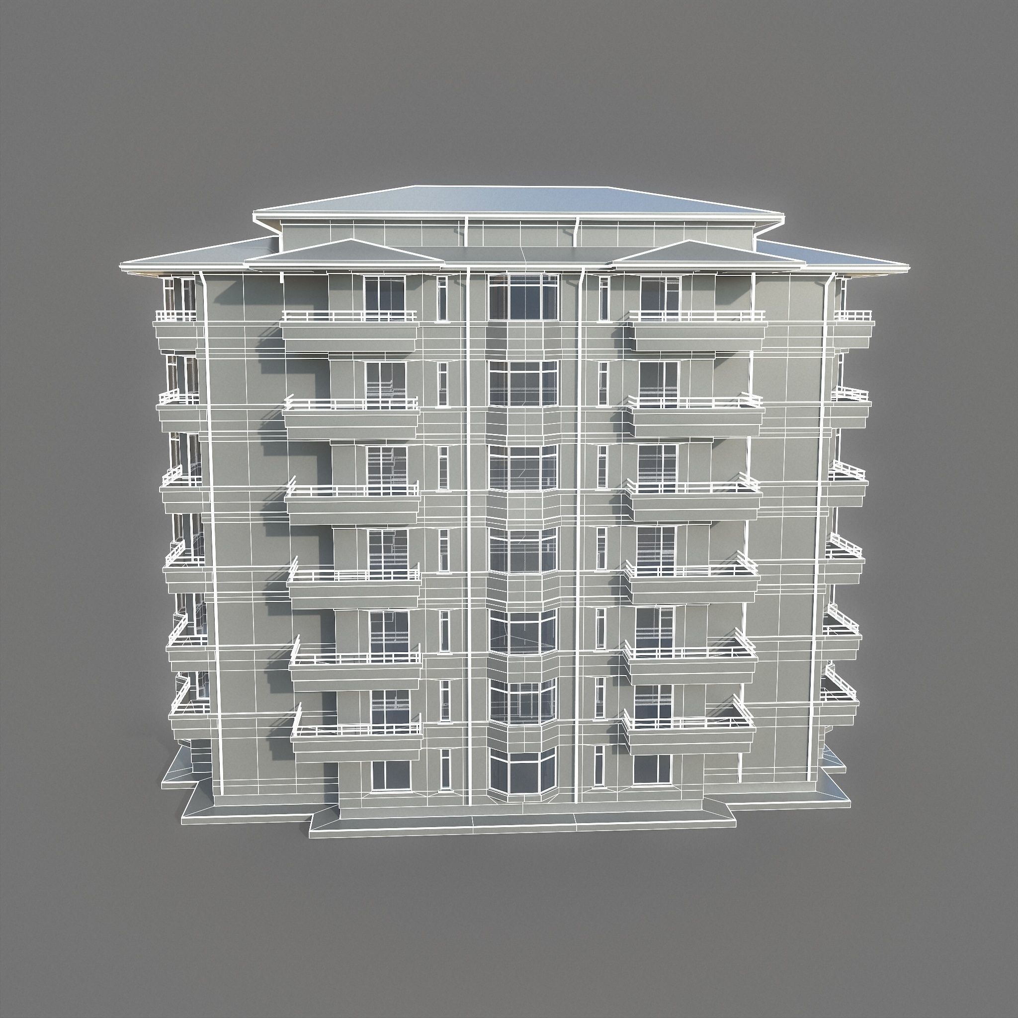 3D model Residential Apartment Building VR / AR / low-poly | CGTrader