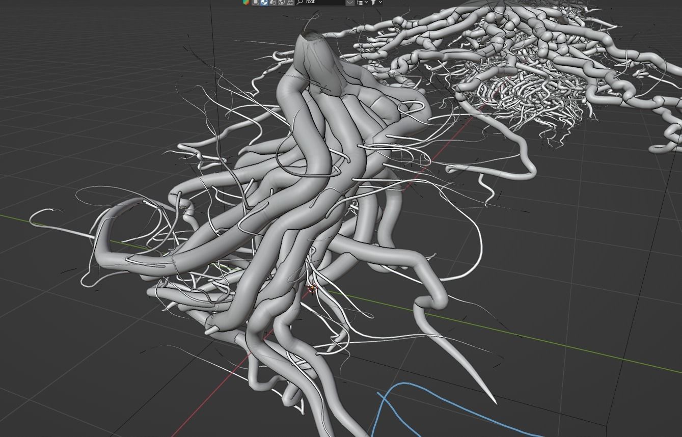 Root generator - Animation Ready - Geometry Nodes 3D model animated ...