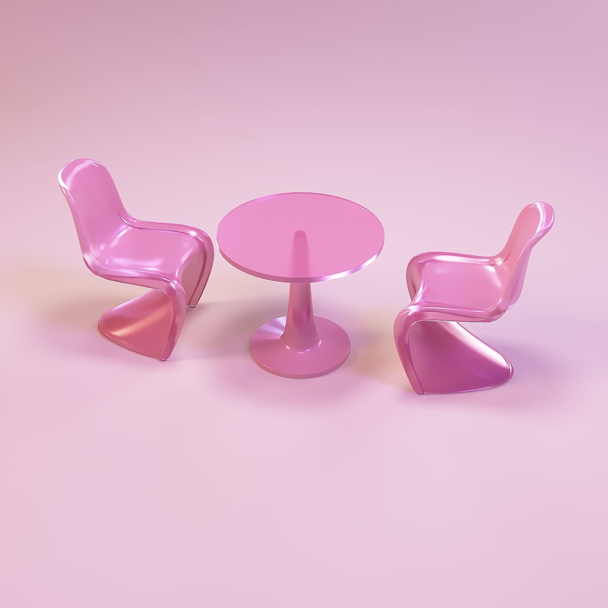 Barbie ghost chair and table 3D model 3D printable CGTrader