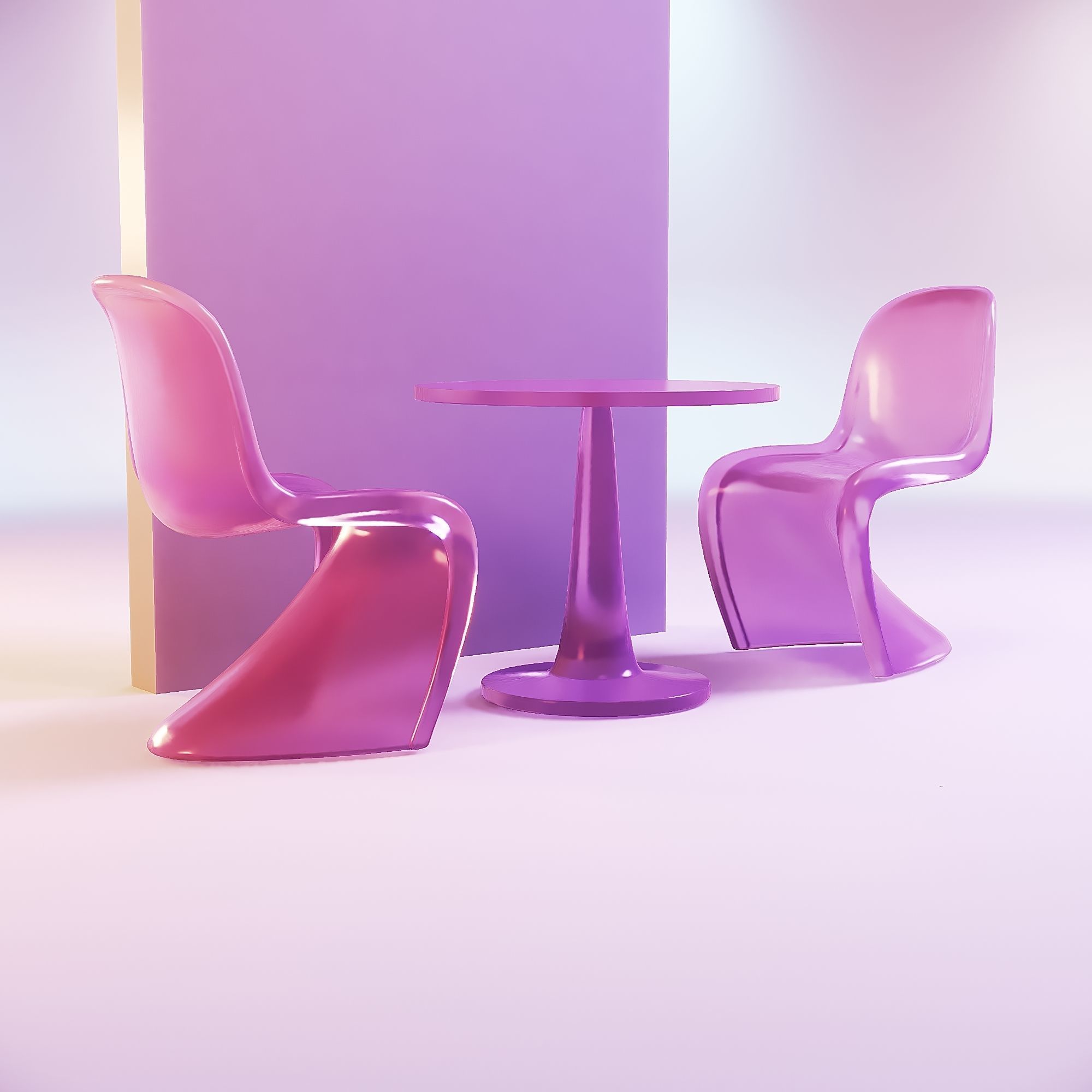 Barbie ghost chair and table 3D model 3D printable CGTrader