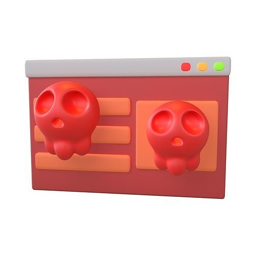 3D model Malicious Website Icon v1 002 VR / AR / low-poly | CGTrader