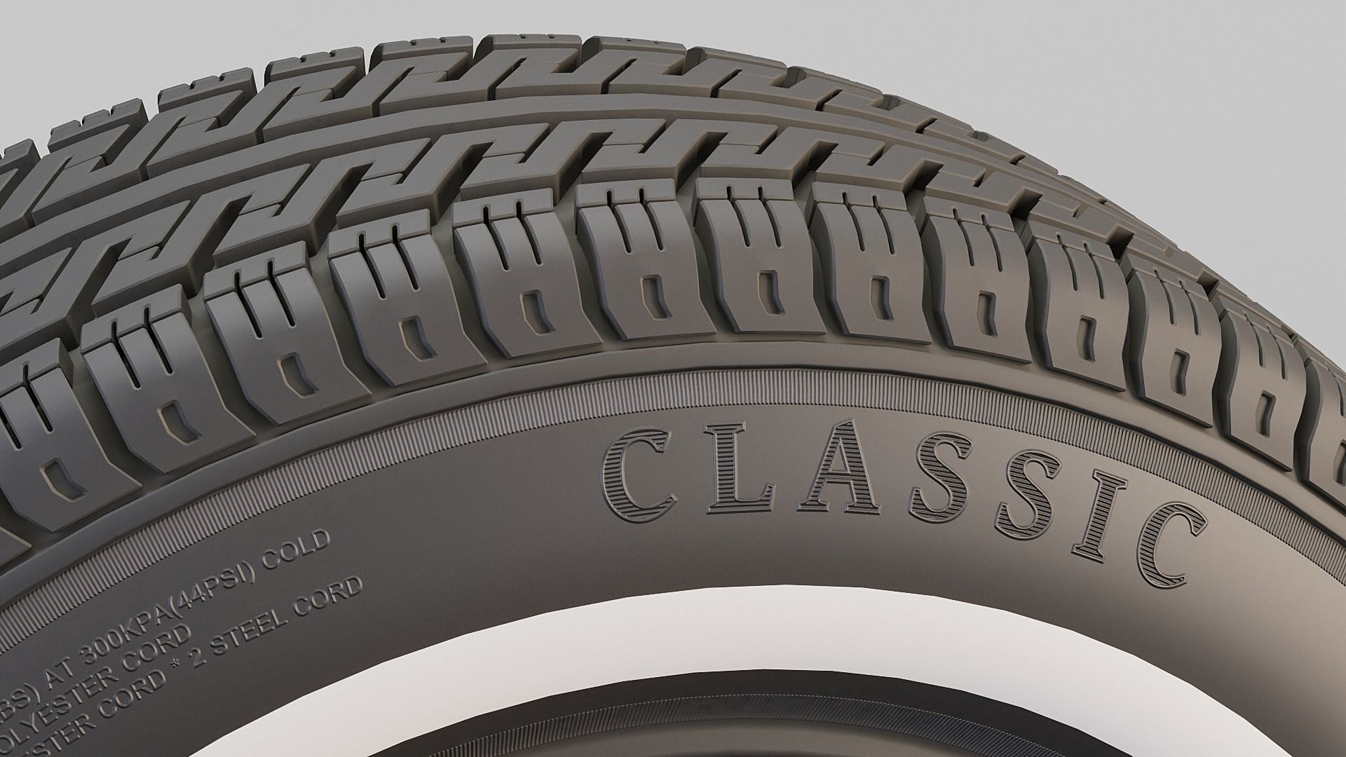 Classic Car Tyre 3D model CGTrader