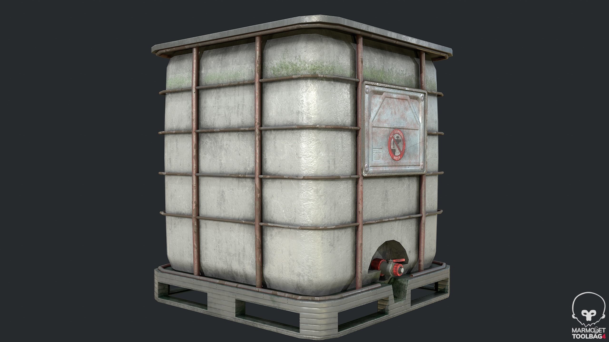 3D model Concrete Mixer Water Tank PalletCement Bag Concrete