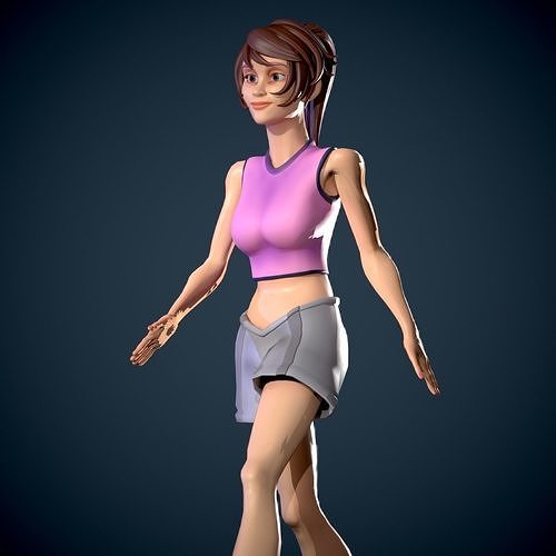 lana rig free VR / AR / low-poly 3D model rigged | CGTrader