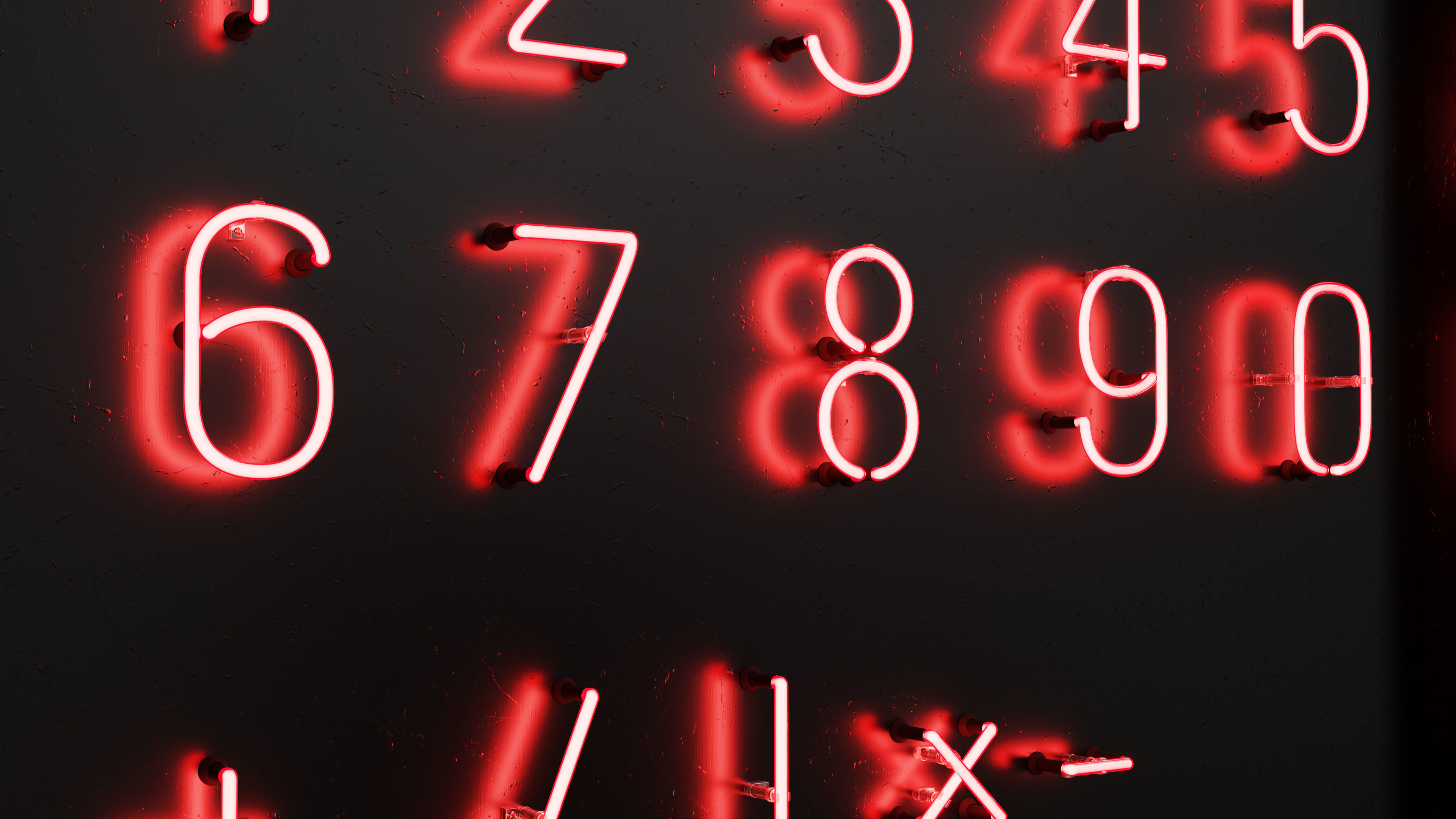 Neon Numbers 3D model | CGTrader
