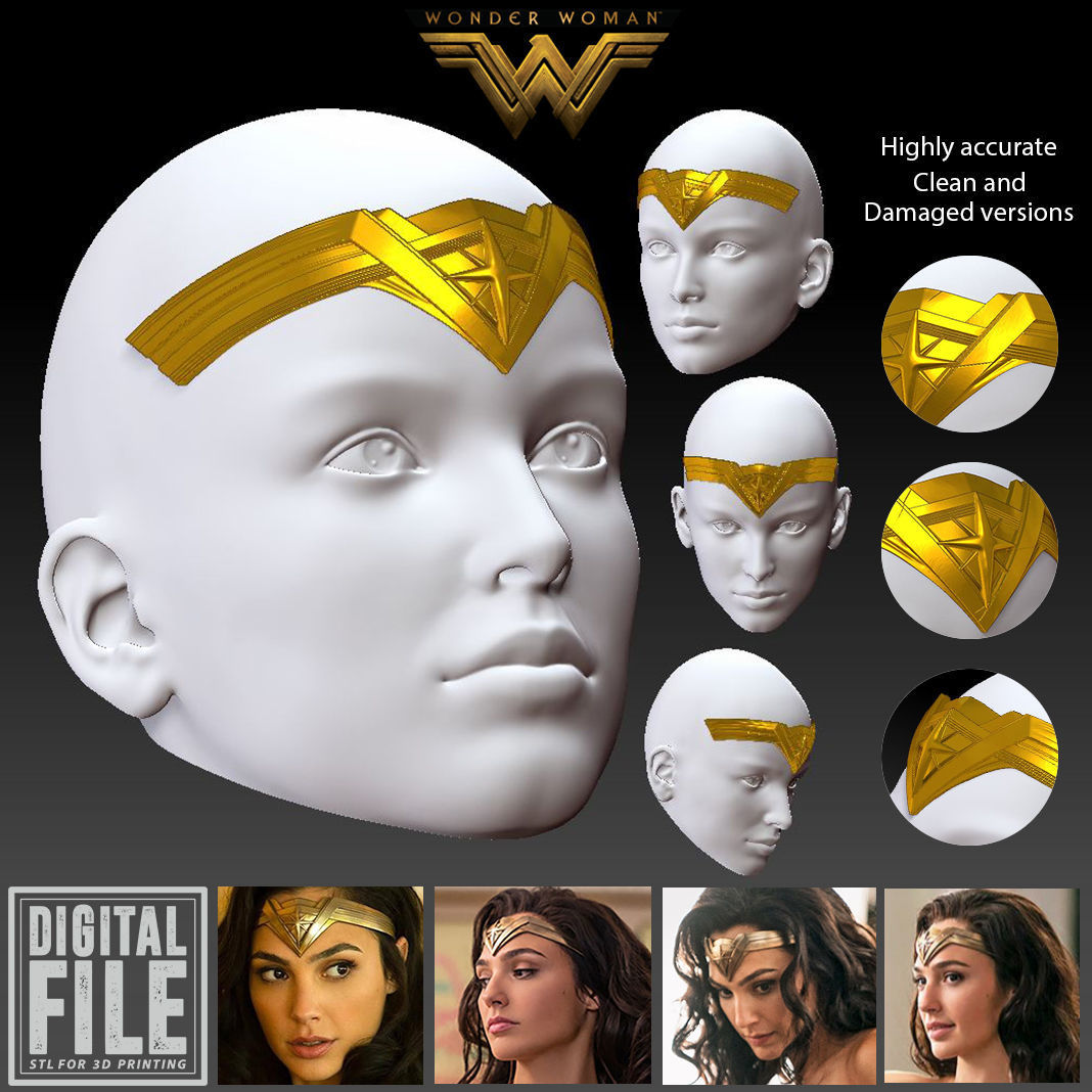 WONDER WOMAN GAL GADOT DCU TIARA CROWN INSPIRED 3D model 3D printable