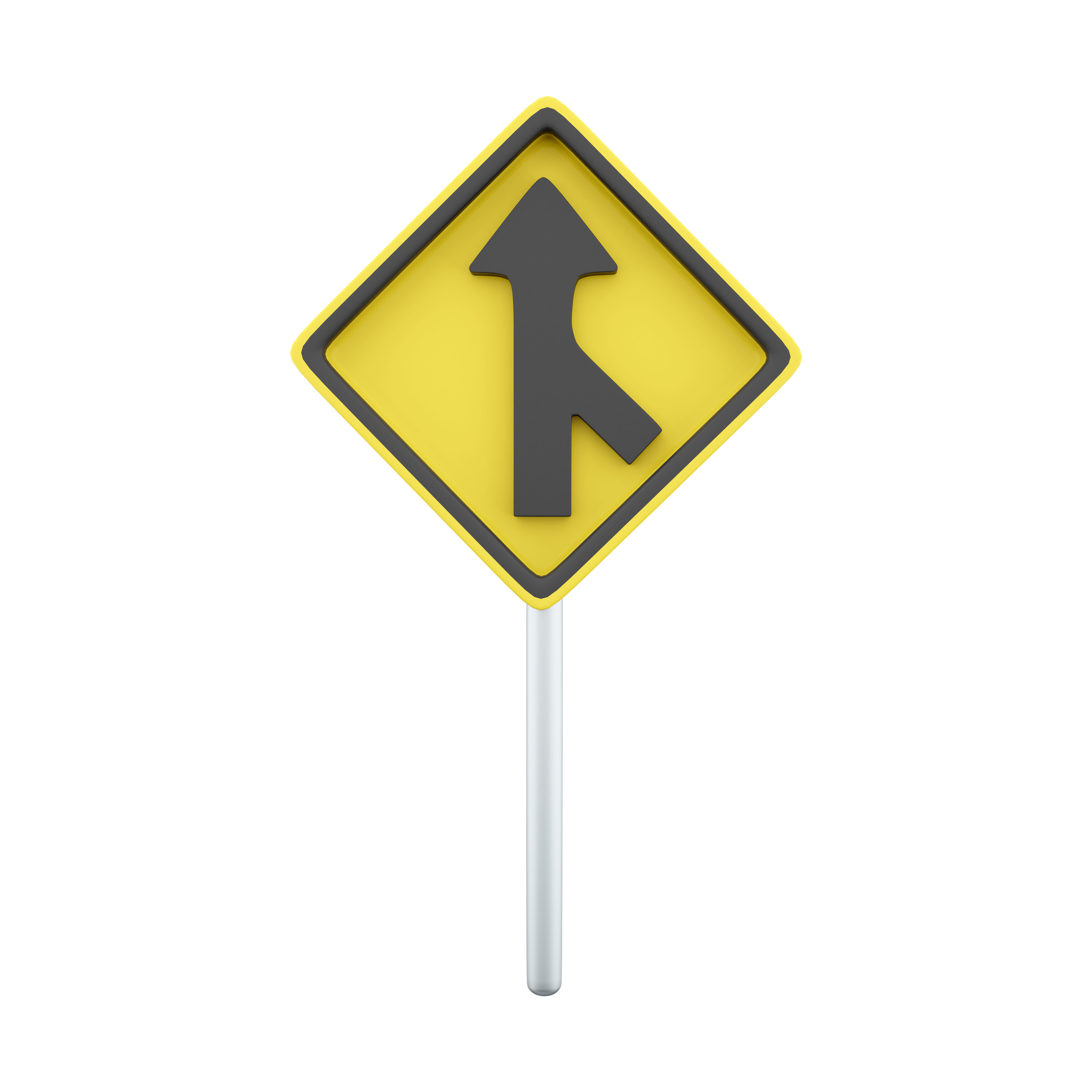 3d merges with the right lane cartoon icon 3D model | CGTrader
