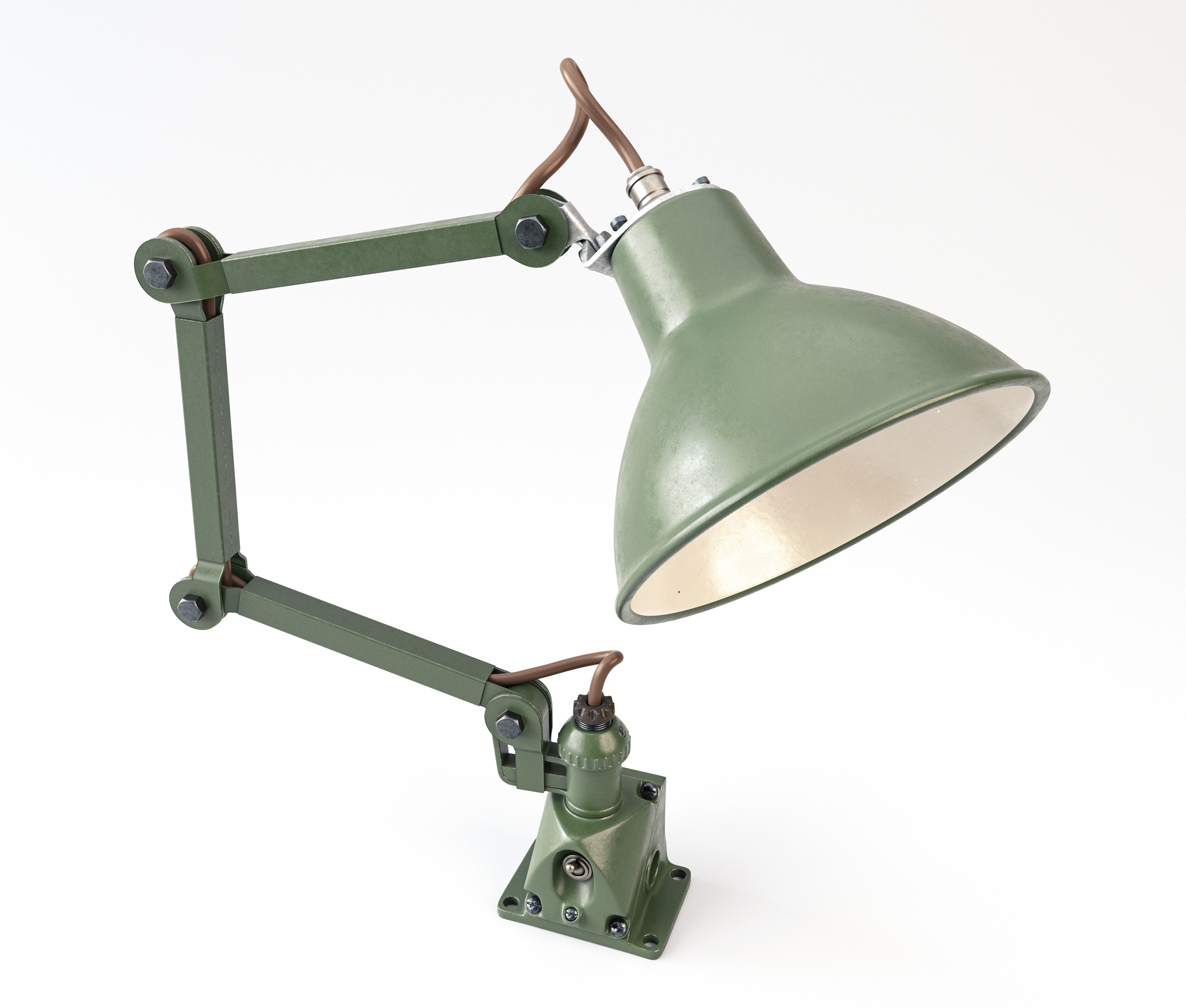 Vintage Industrial Desk Lamp 3D model CGTrader