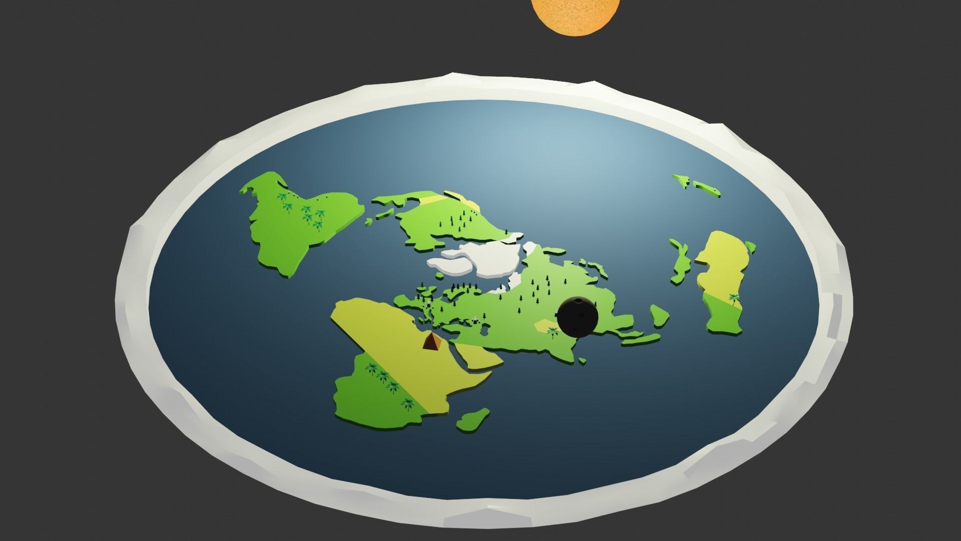 3D model Flat earth lowpoly 3D VR / AR / lowpoly CGTrader