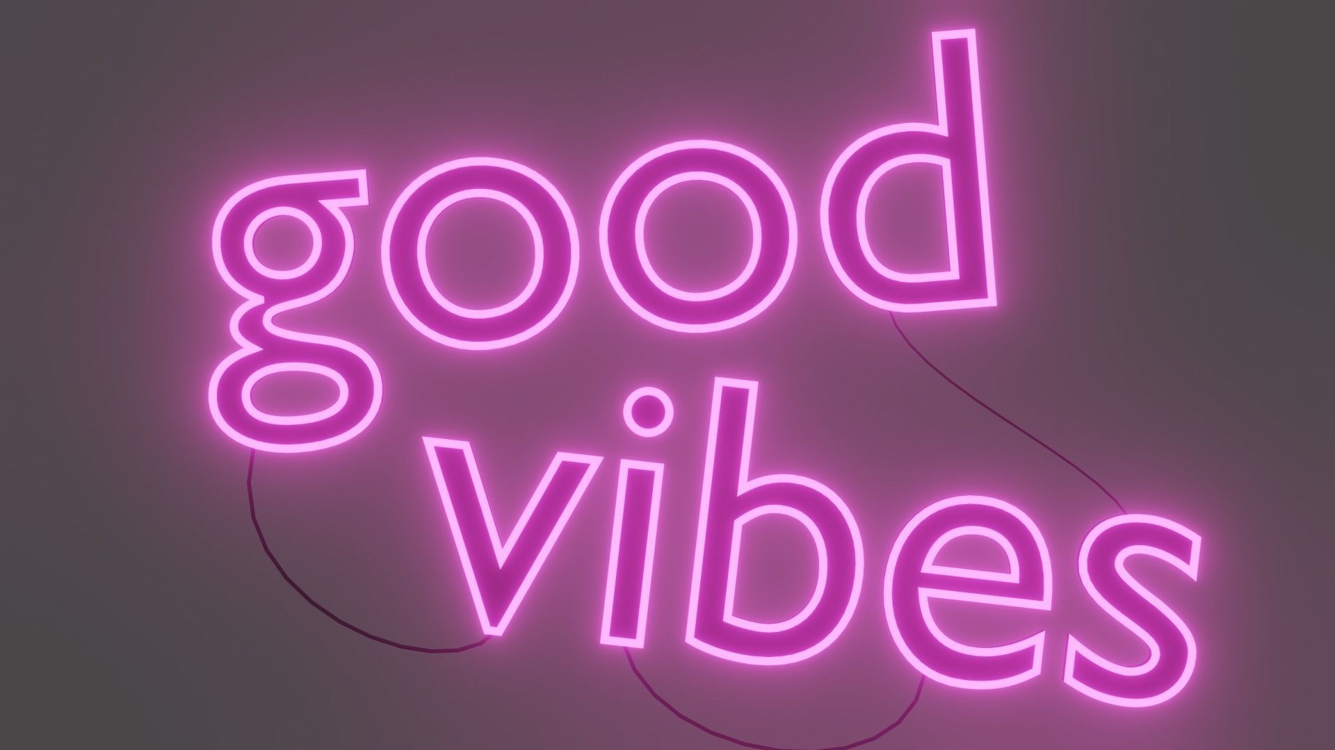 Good Vibes Neon Sign 3D model CGTrader