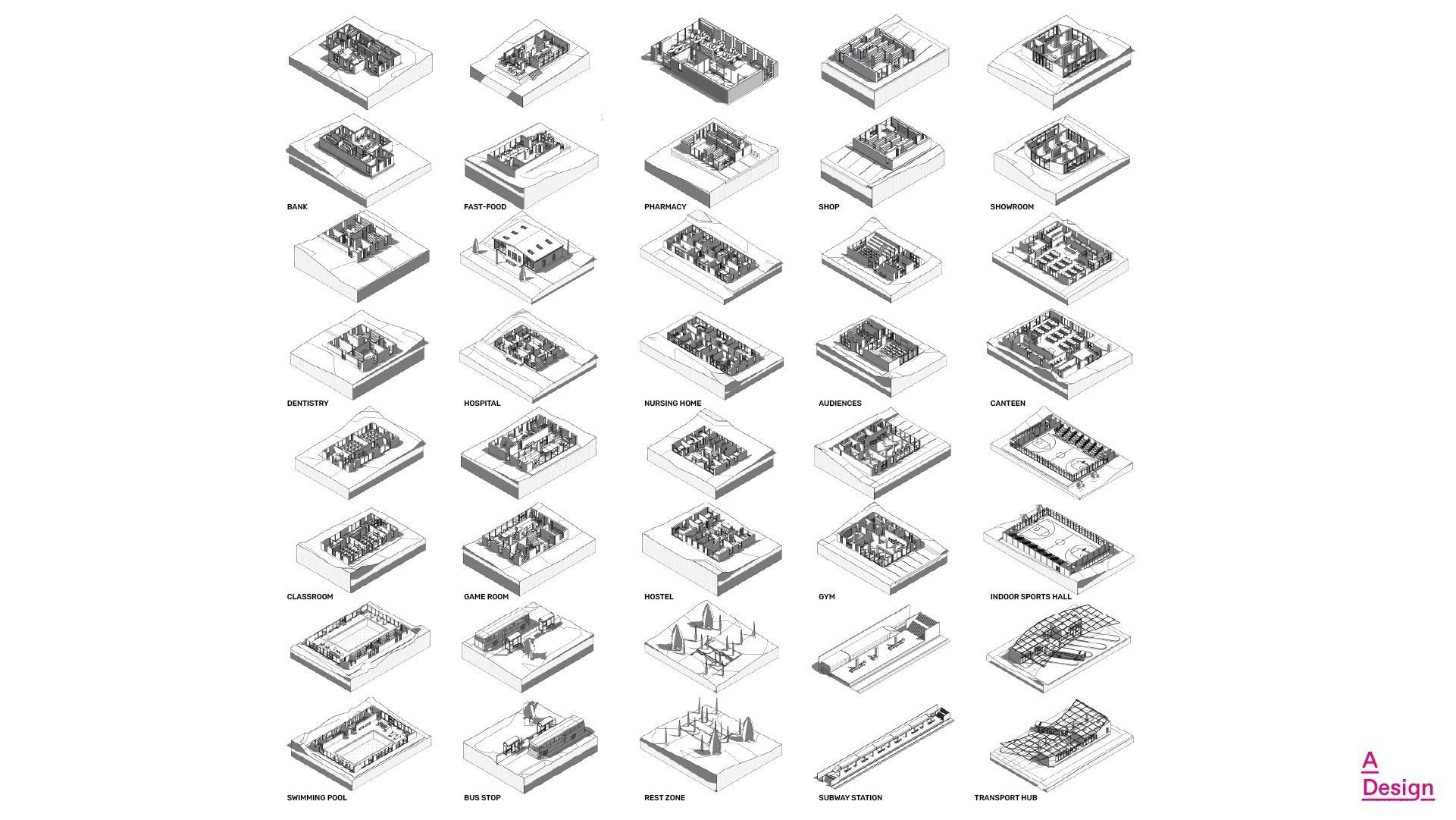 20 Public buildings Revit 3D model CGTrader