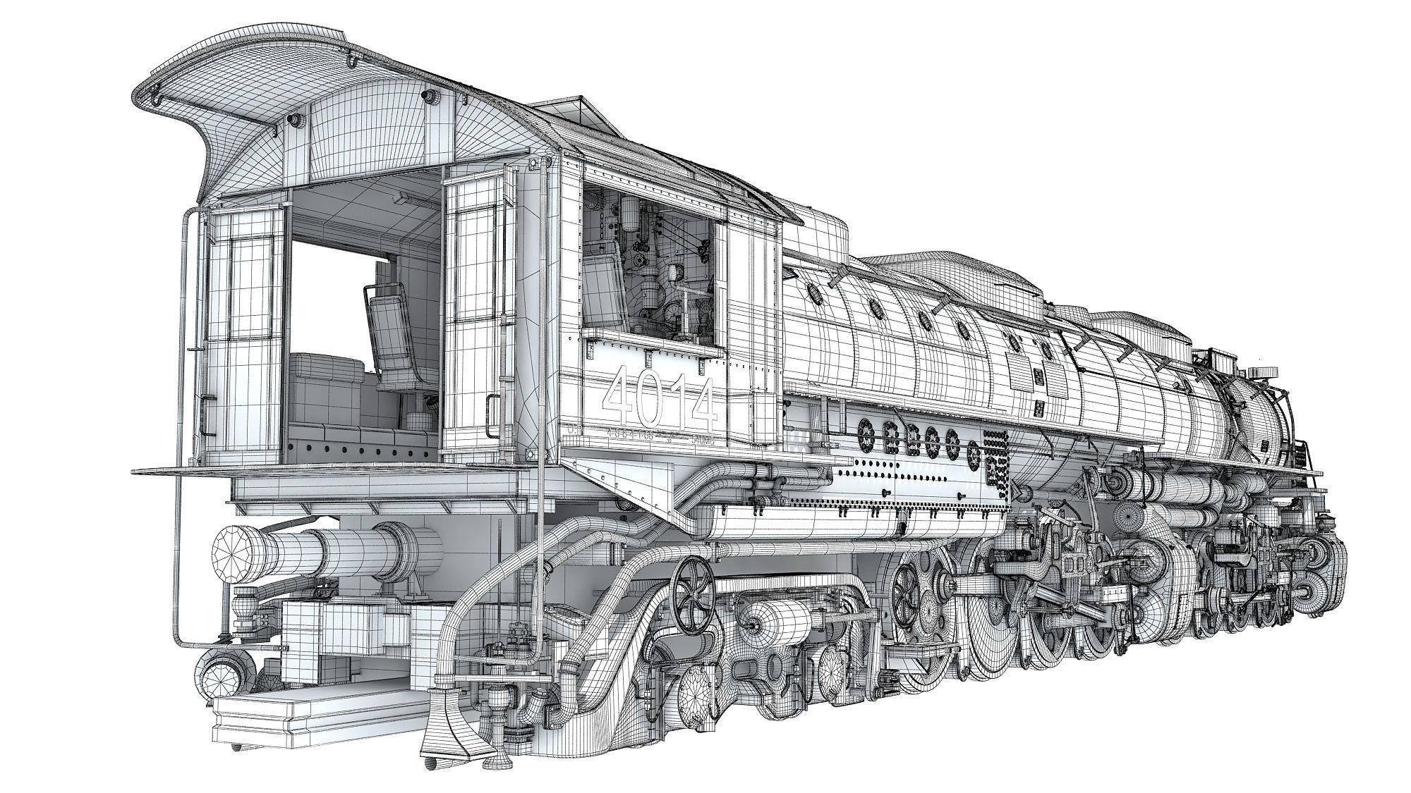 Steam Big Boy Train 3D model CGTrader