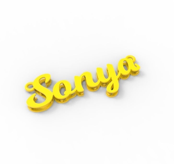 sonya name plate 3D model 3D printable | CGTrader