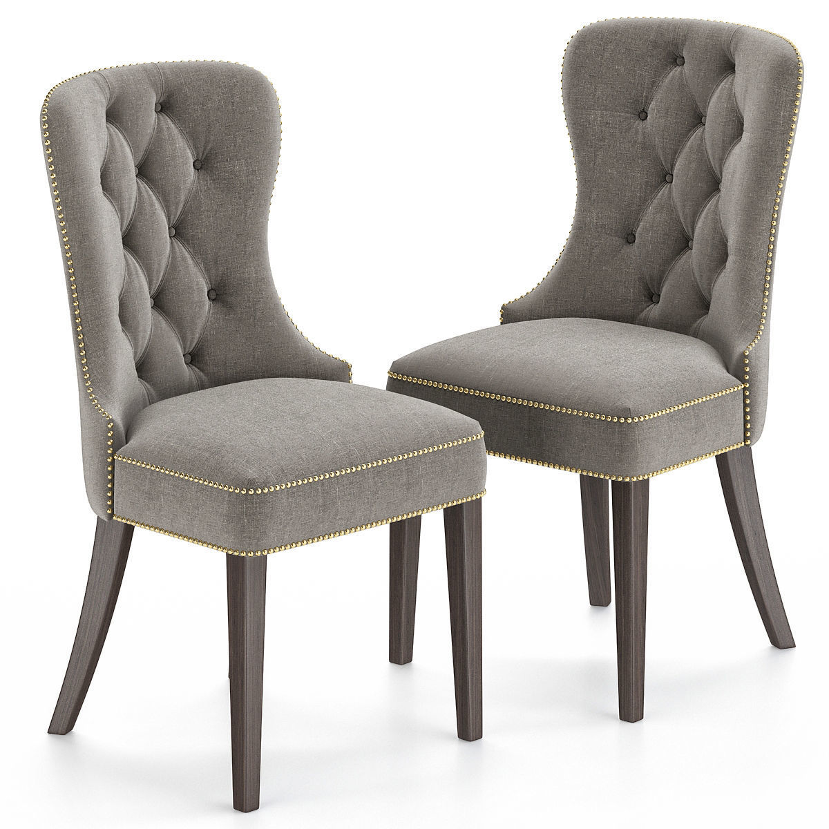 3D model Tufted Velvet Dining Chair Abbyson VR / AR / lowpoly