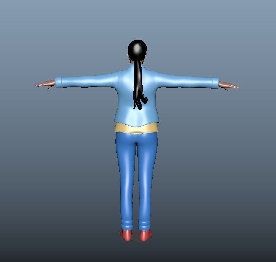 3D model Cartoon Female Character rigged VR / AR / low-poly | CGTrader