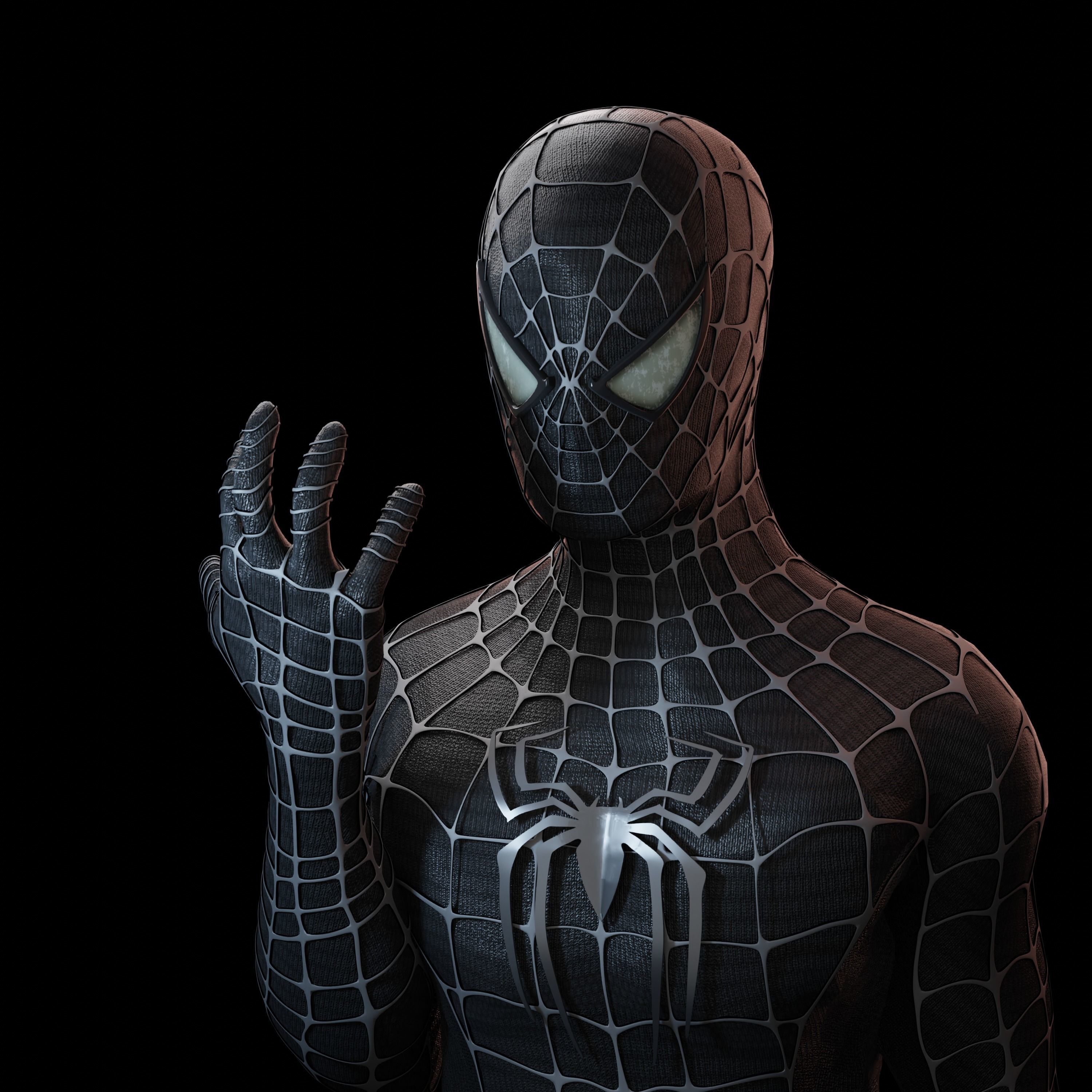 Raimiverse Spider-Man 2 with SM3 Black Suit Variant 3D model rigged ...