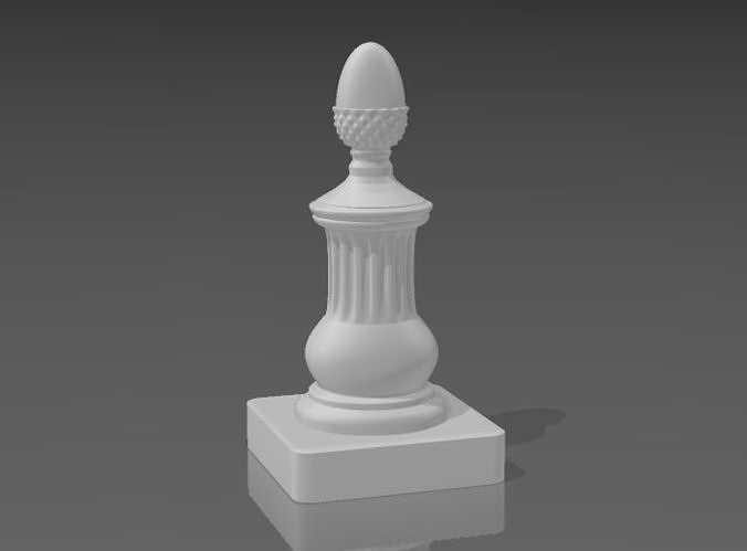 Pine cone column finial 3D model 3D printable | CGTrader