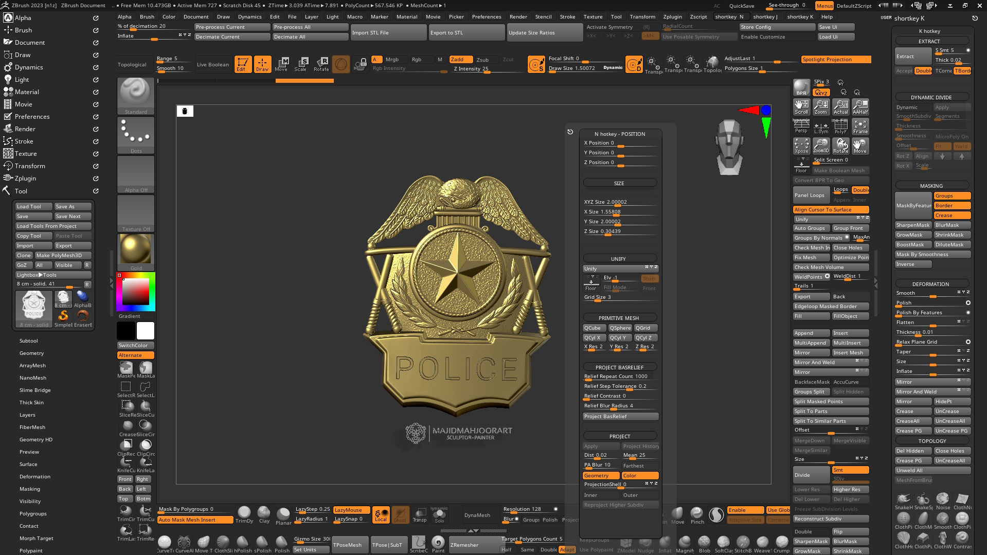 my great useful User Interface for Zbrush and hotkey 3D model CGTrader
