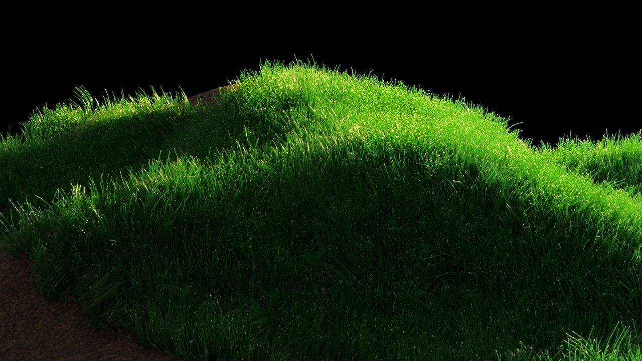 3D model Blender Realistic Grass With Particle System VR / AR / low