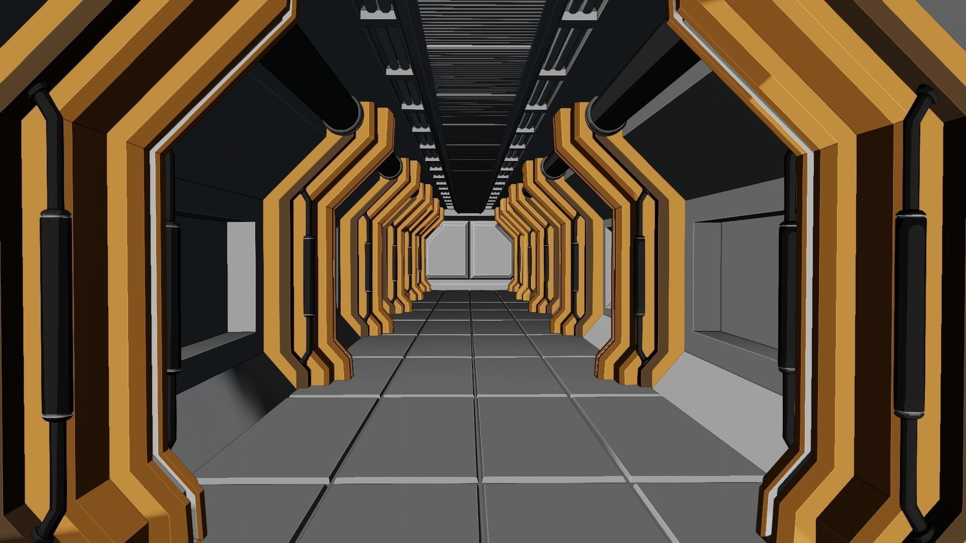 Sci Fi room passage 3D model | CGTrader