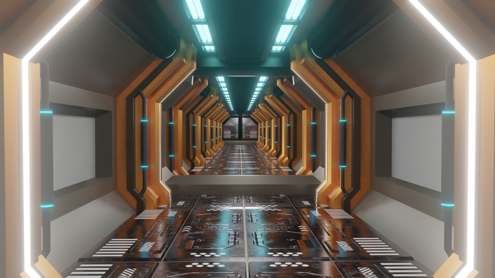 Sci Fi room passage 3D model | CGTrader