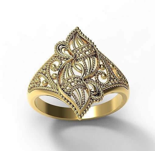 Filigree Lace Floral Ring R 31 3D model 3D printable | CGTrader