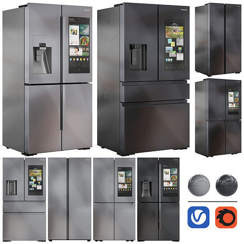 Samsung Refrigerator Set02 3D model CGTrader