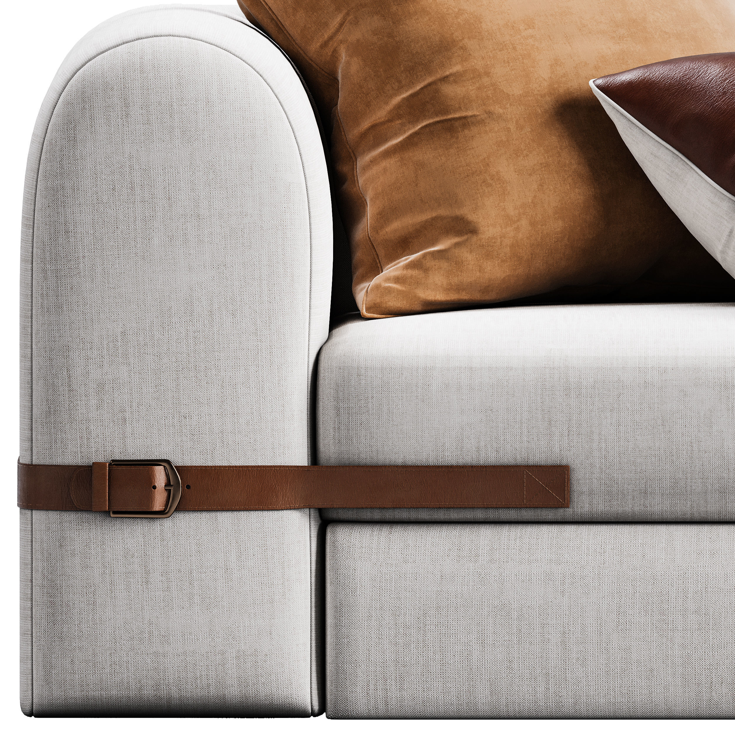 ALESSO SNOW WHITE SLEEPER SOFA 3D model CGTrader