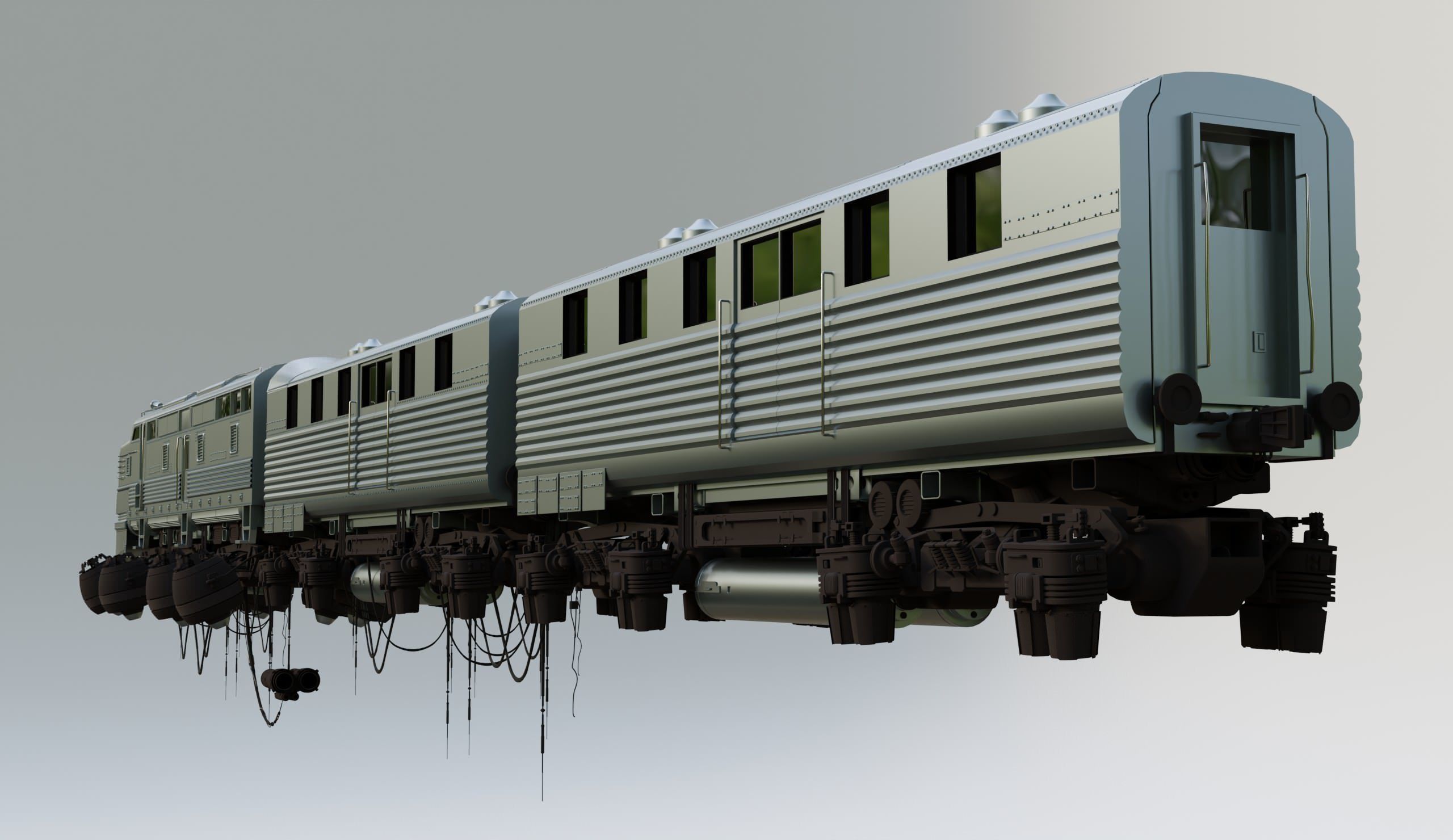 Levitating trains 3D model | CGTrader
