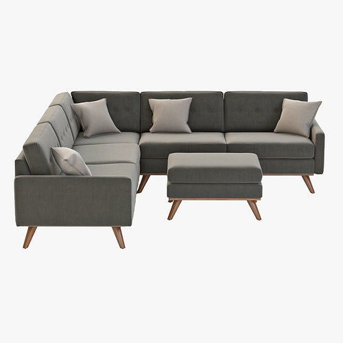 Joybird Hopson Apartment Corner Sofa 3D model CGTrader