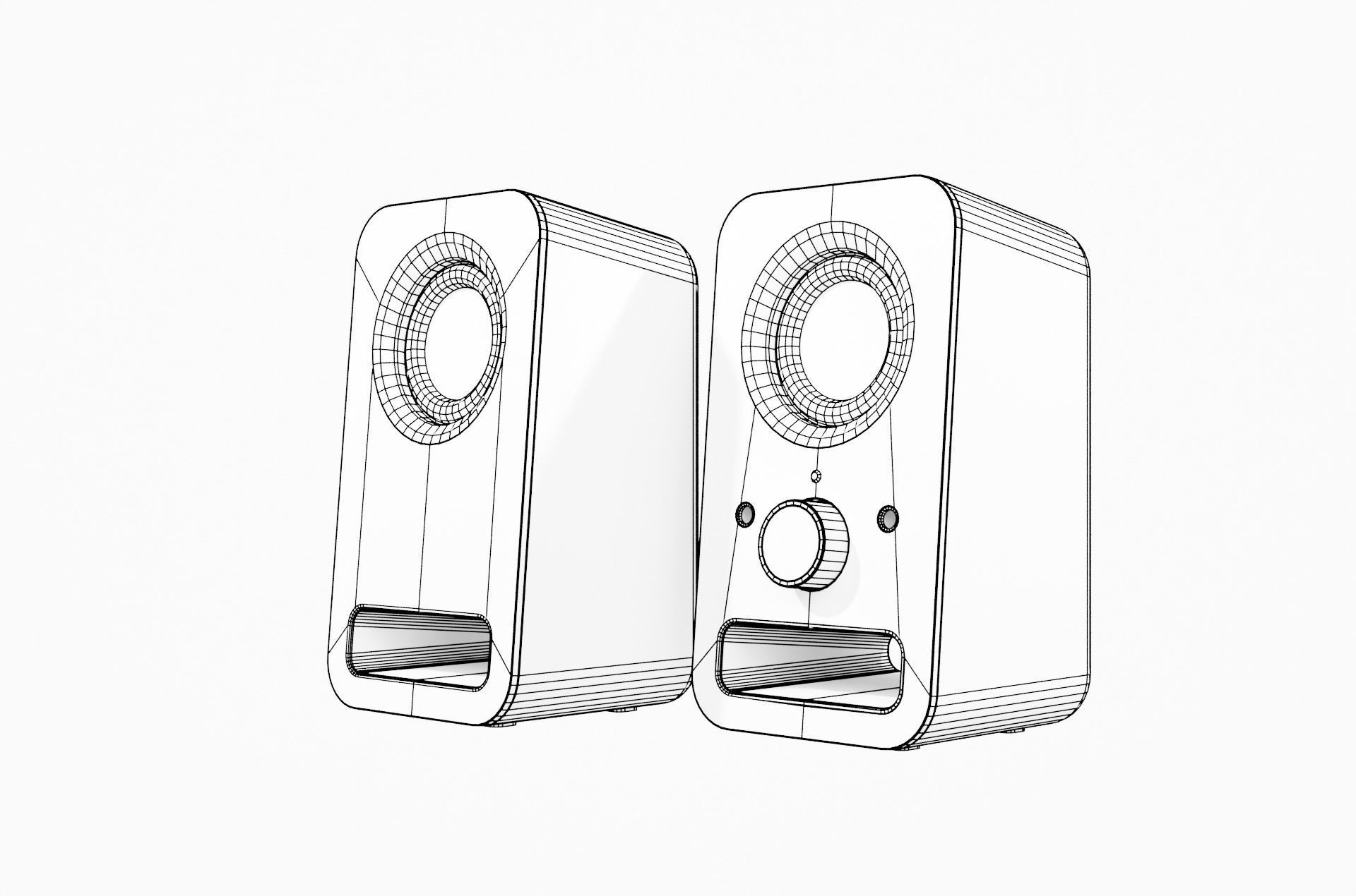 Speaker PC Logitech White 3D model CGTrader