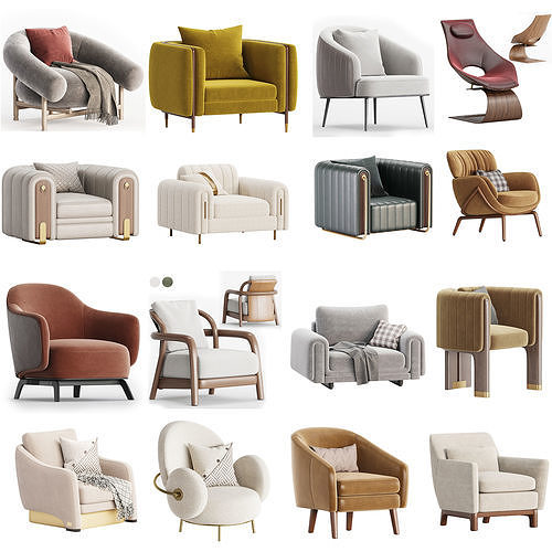 A set of Armchairs 3D model CGTrader