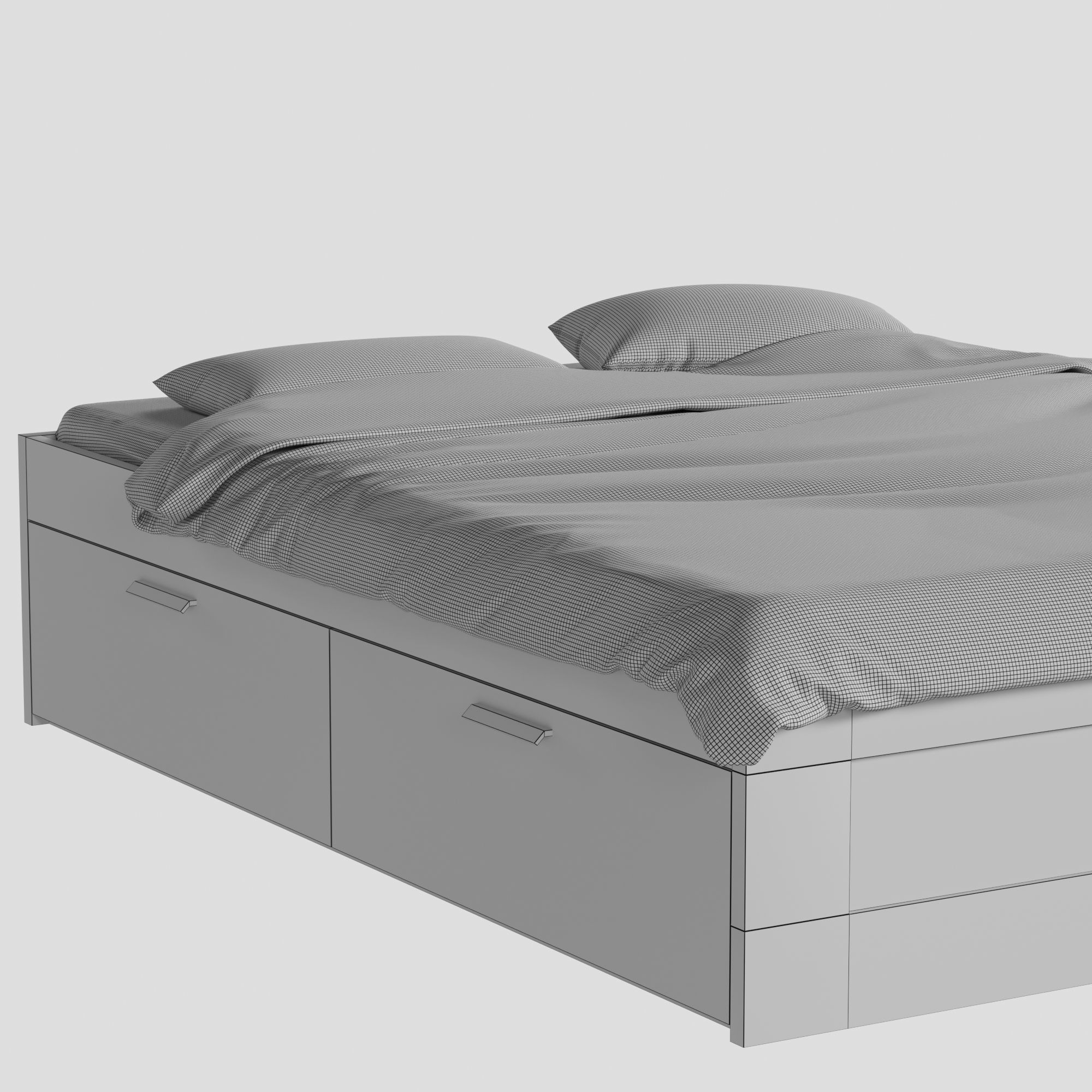 ikea Brimnes bed free 3D model CGTrader