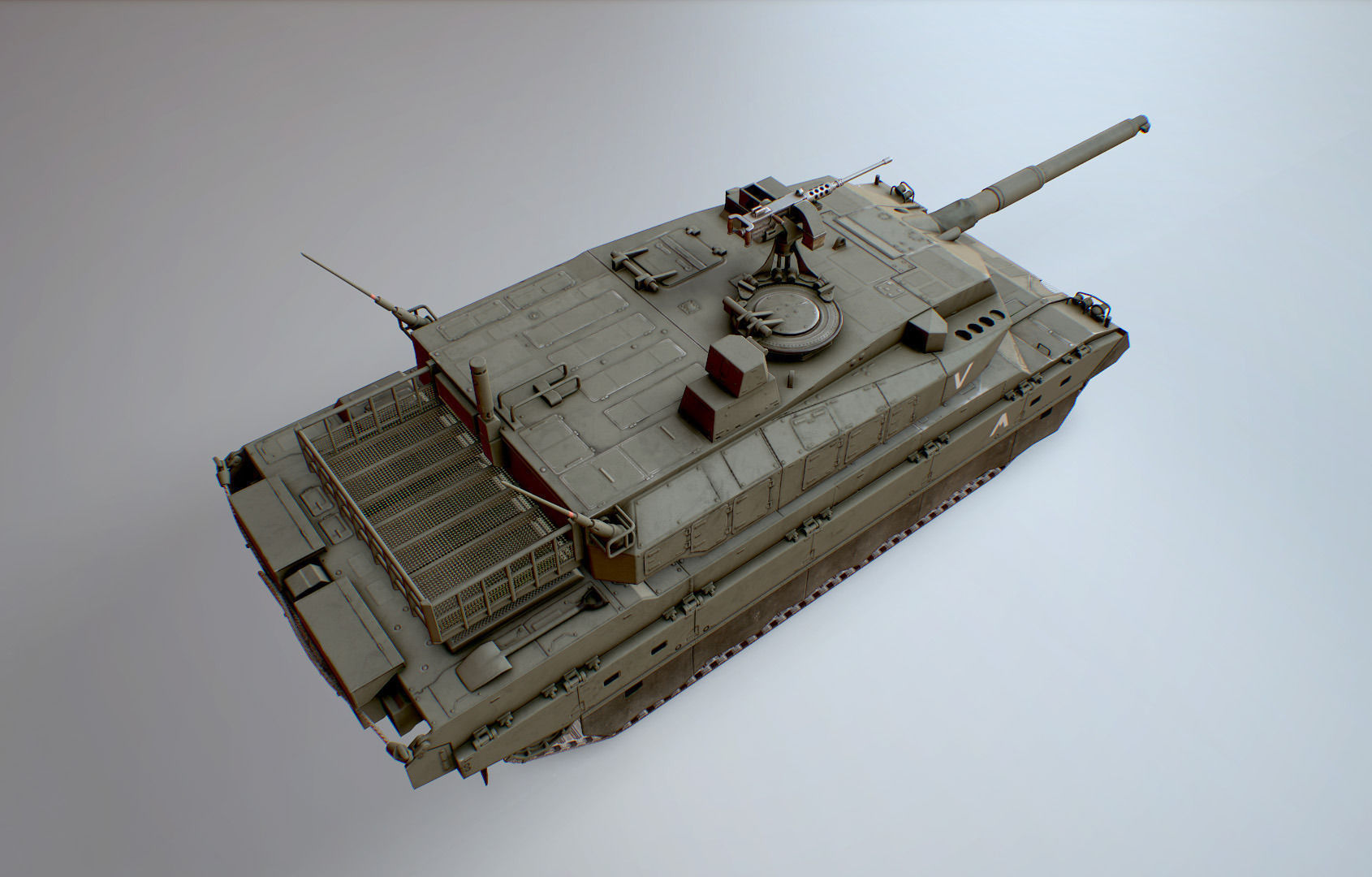 3D model Type 10 Main Battle Tank VR / AR / low-poly rigged MAX