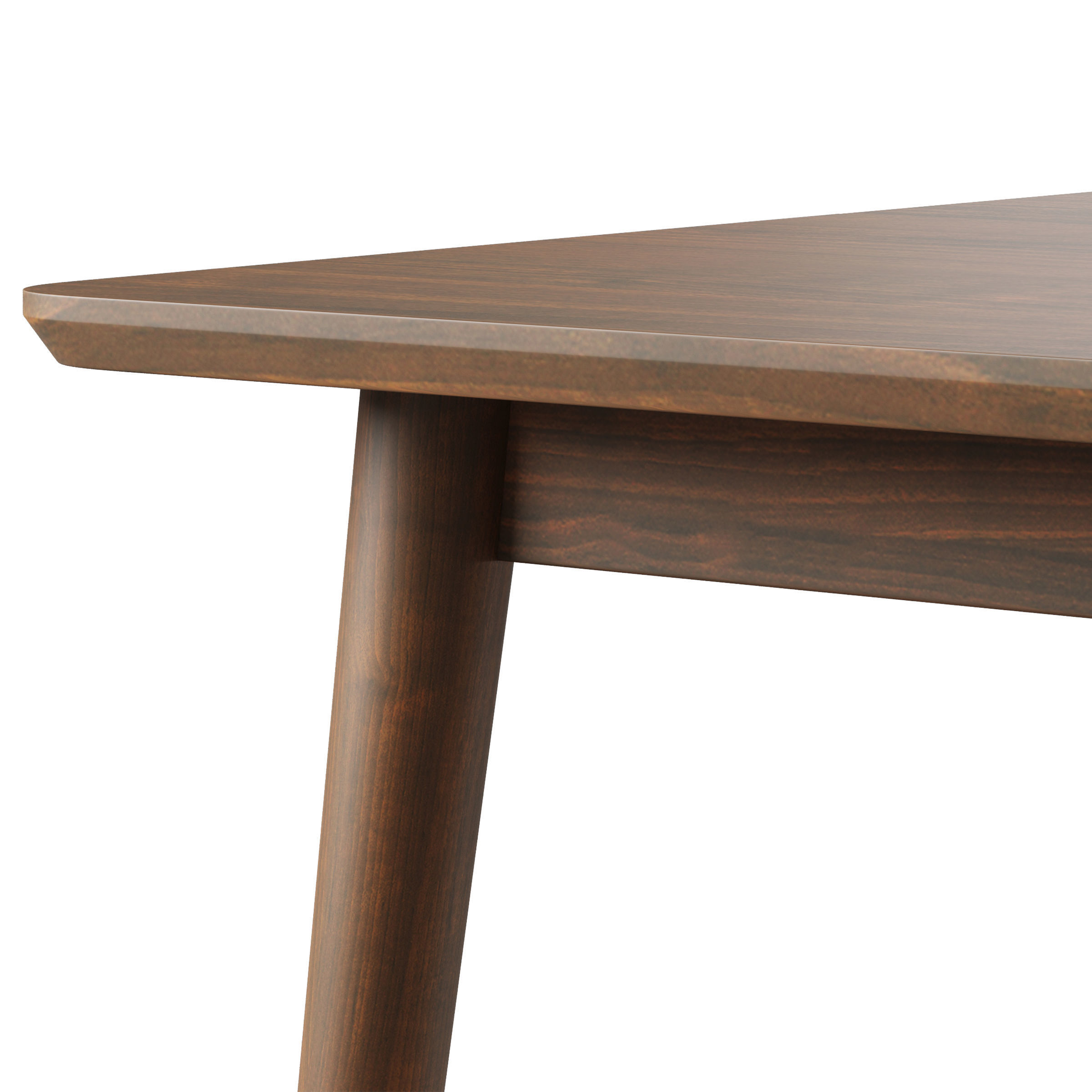 Tate Walnut Extendable Midcentury Dining Table 3D model CGTrader