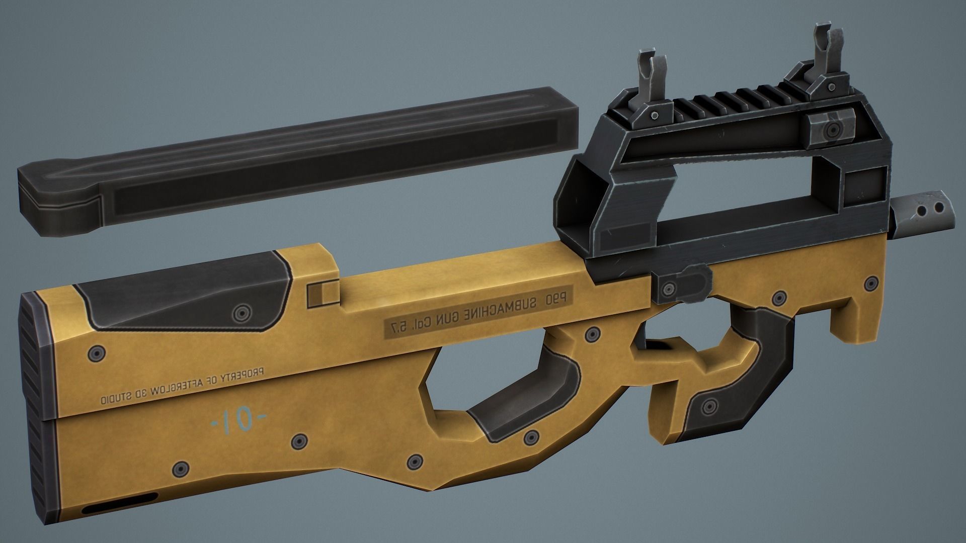 3D model P90 Submachine Gun - Low Poly Game Ready VR / AR / low-poly ...