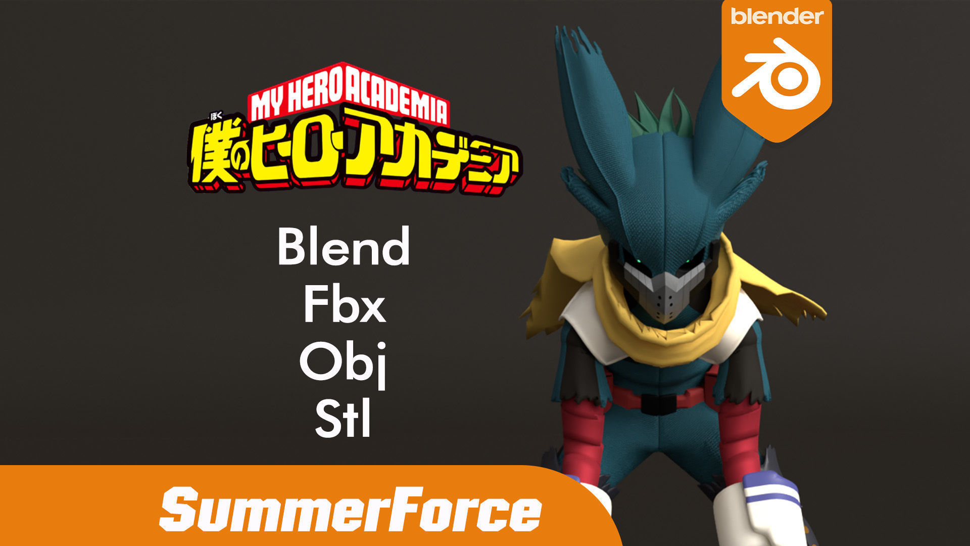 Vigilante Deku 3D Model 3D model rigged CGTrader