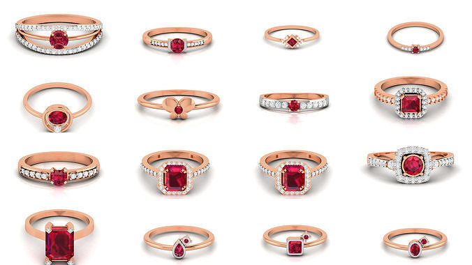 75 Ruby Diamond diamond ring 3dm renders details 3D Model Collection ...