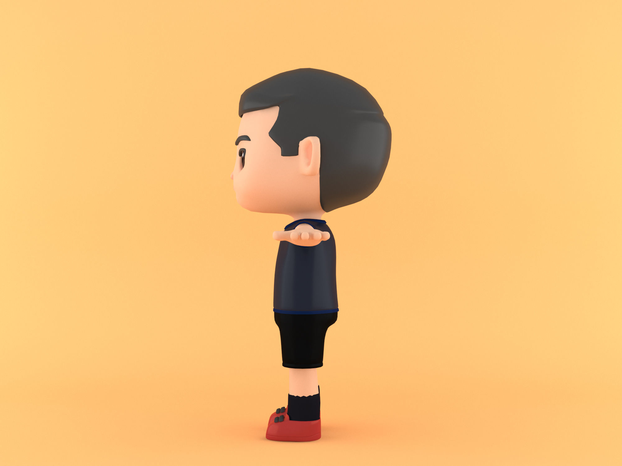 Cartoon Player Model character footballer 3d cartoon model 3D model | CGTrader