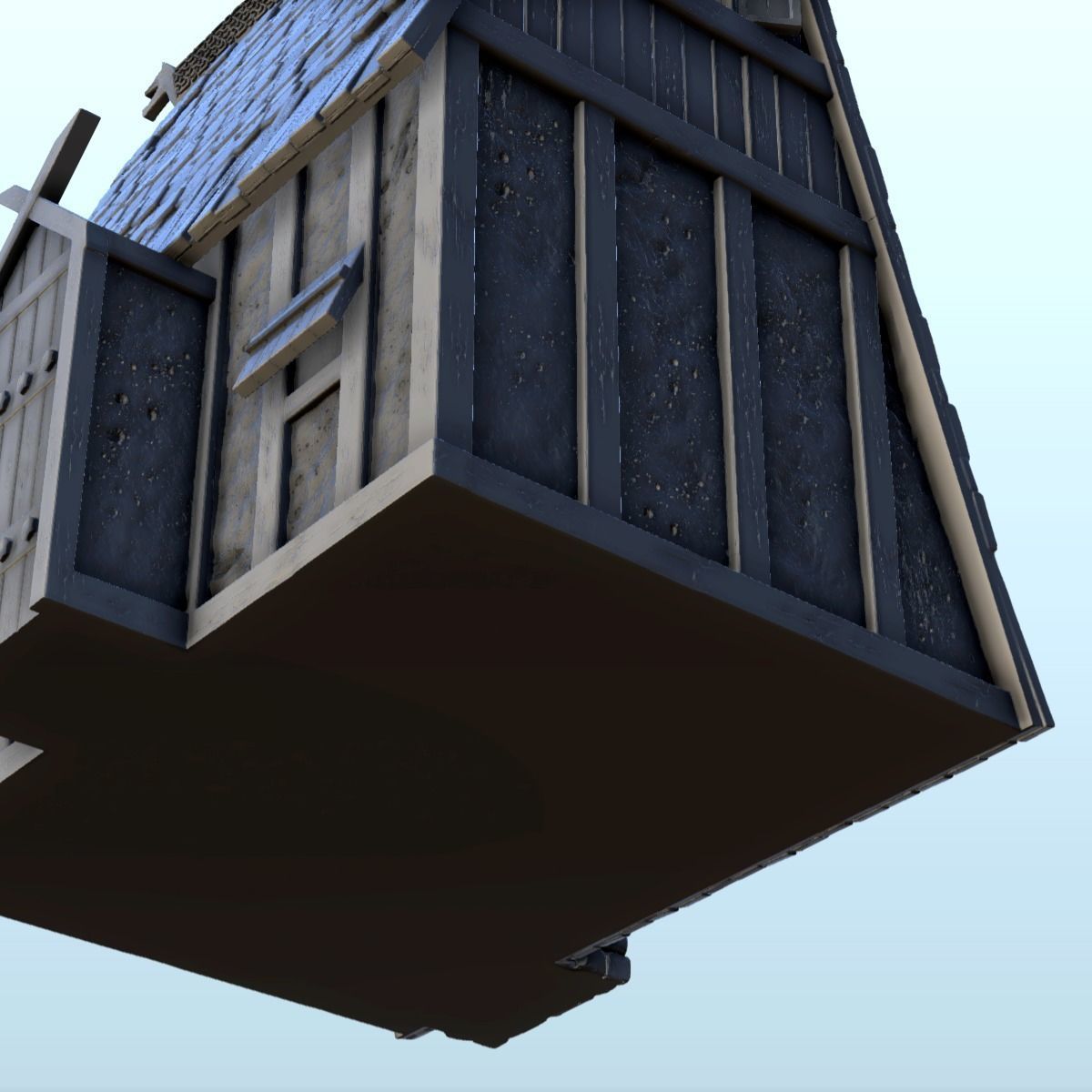 Viking house with high roof and big chimney 1 3D model 3D printable CGTrader