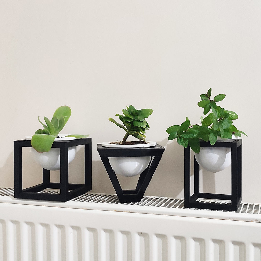 Triangle Color Pot Rectangular triangle square decorative flower pot 3D model 3D printable ...